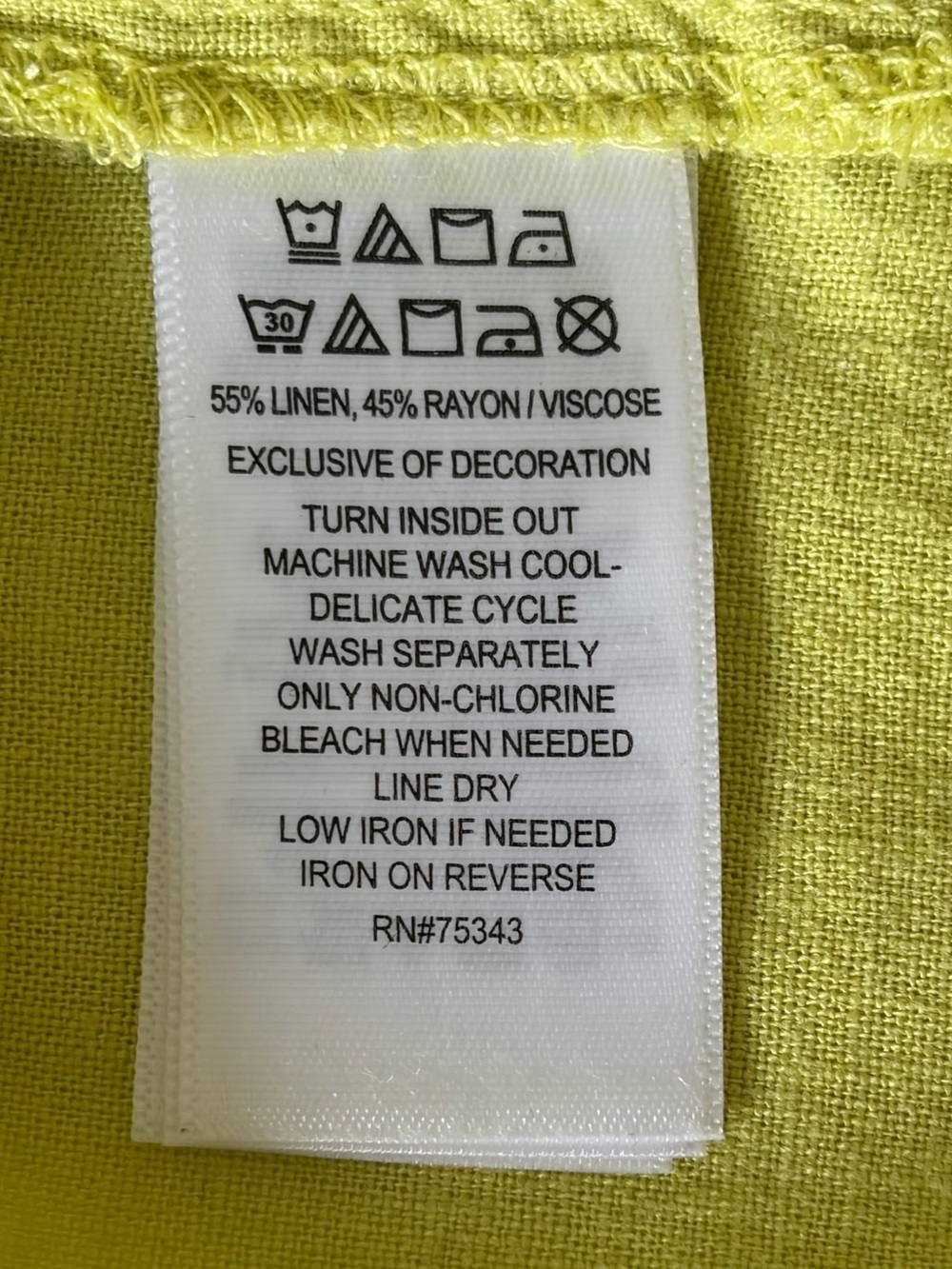 Calypso St. Barth Linen Blend Tunic Top Coastal Resort Shirt Lemon Lime Size 1X - Picture 12 of 15